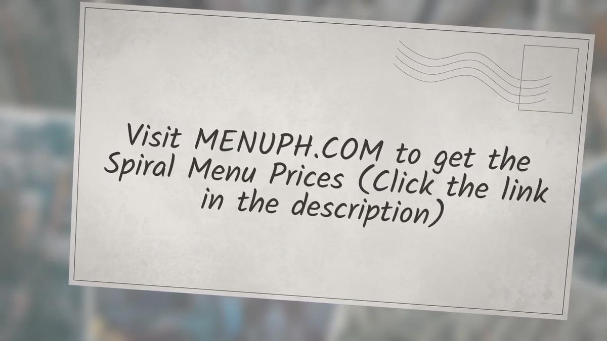 'Video thumbnail for Spiral Menu Prices'