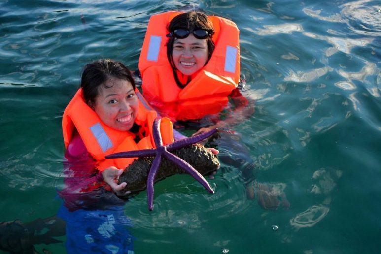 Swimming in Juag Lagoon Sanctuary