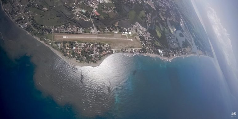 View during skydiving