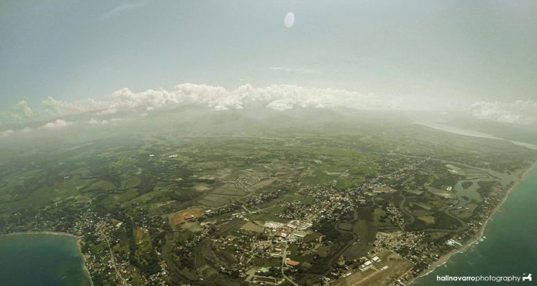 View during skydiving