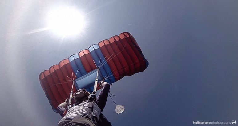 GoPro shot during actual skydive