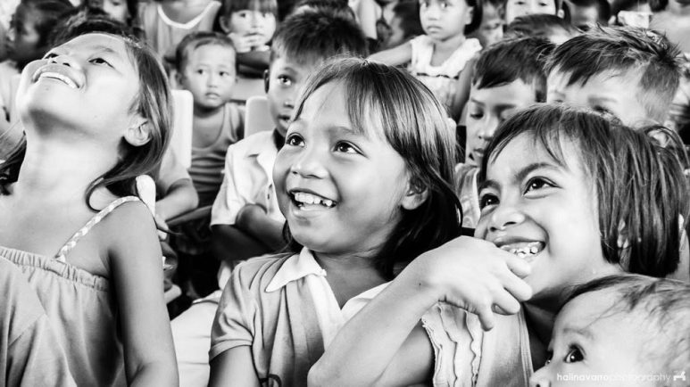 Kids in outreach in Barangay Caob, Siargao
