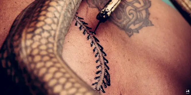 Traditional centipede tattoo