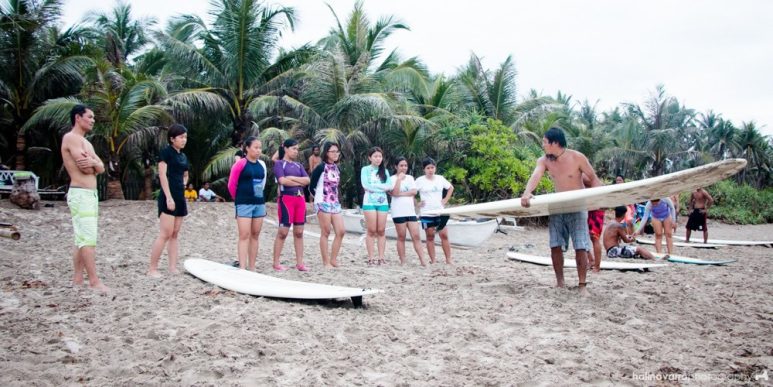 Surfing in Lola Sayong's surf camp in Gubat, Sorsogon