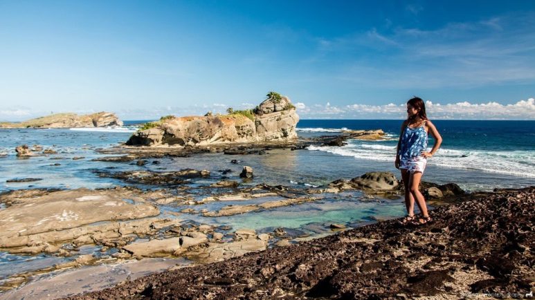 Tidal pool in Bel-at rock formation in Biri Island