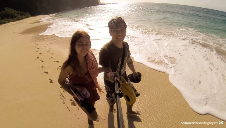 Walking along Sibang Cove, Calayan Island