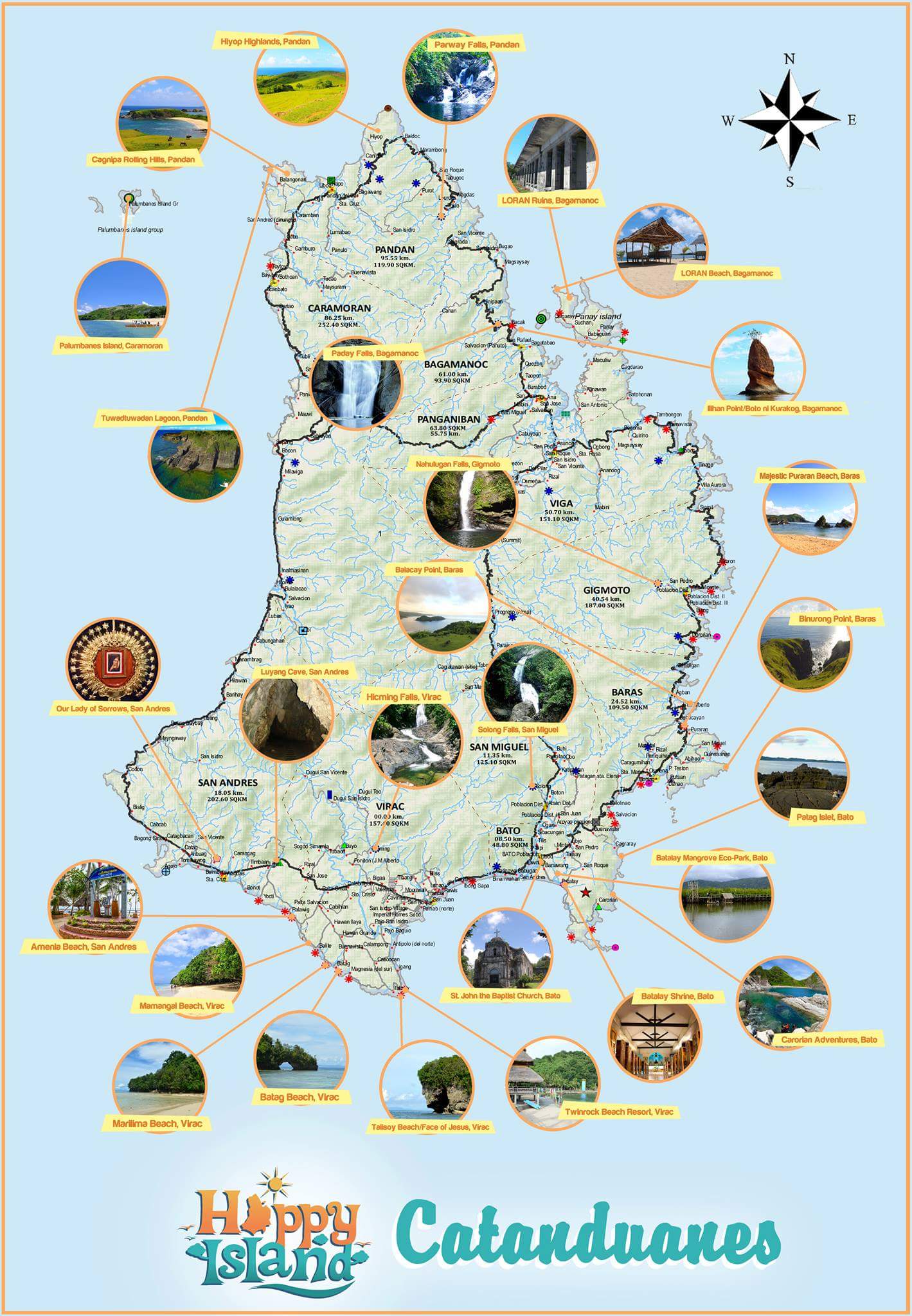 Map of Catanduanes tourist attractions