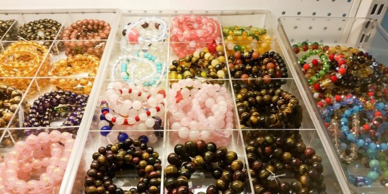 Crystal bracelets sold in Master Hanz Cua's store
