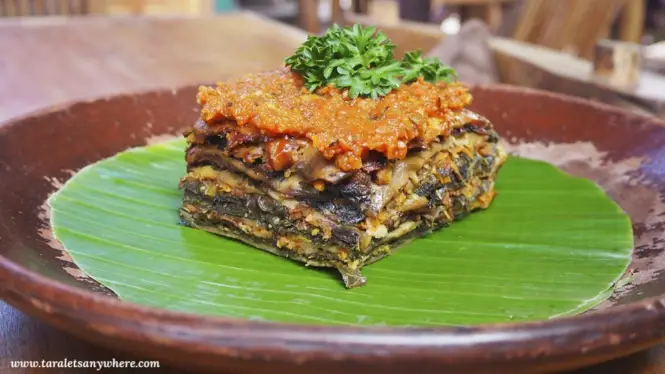 Vegetarian lasagna at Bali Buda, Ubud