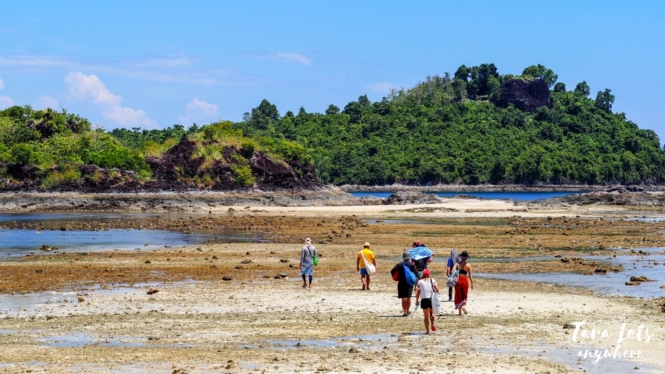 Way to natural pool in Bisaya-Bisaya Island, Once Islas
