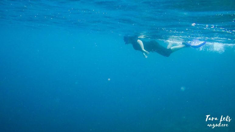 Kat snorkeling during freediving lesson