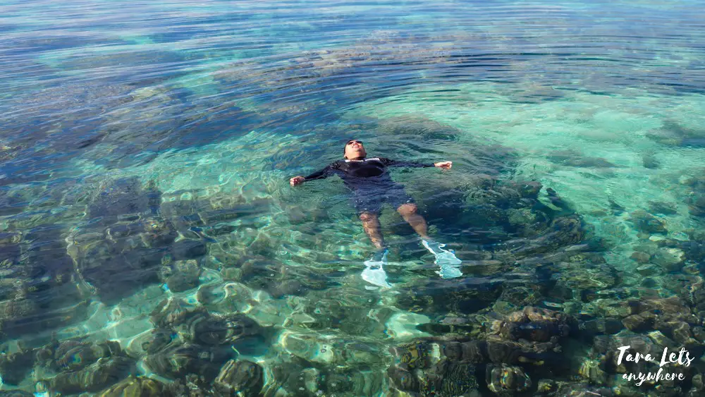 Peng snorkeling in Maniwaya Island