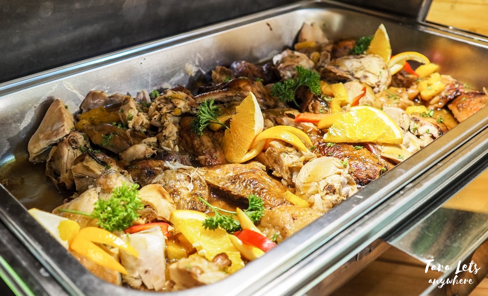 D Banquet buffet menu: chicken ala orange