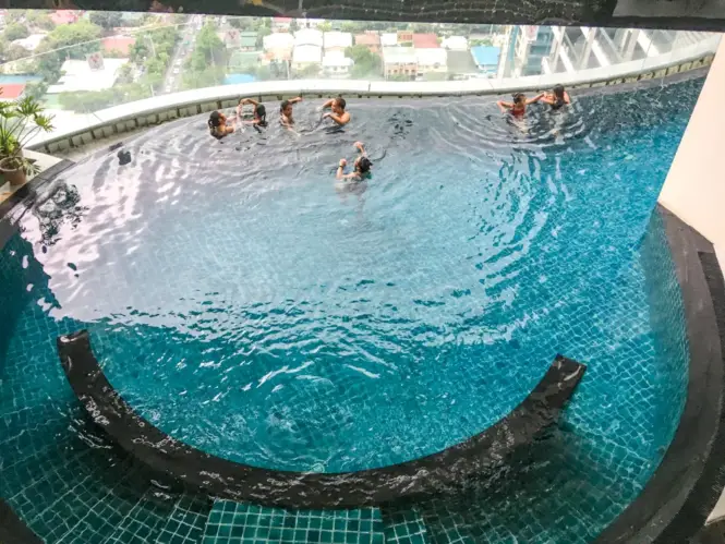 Infinity pool at Gramercy Residences, Makati