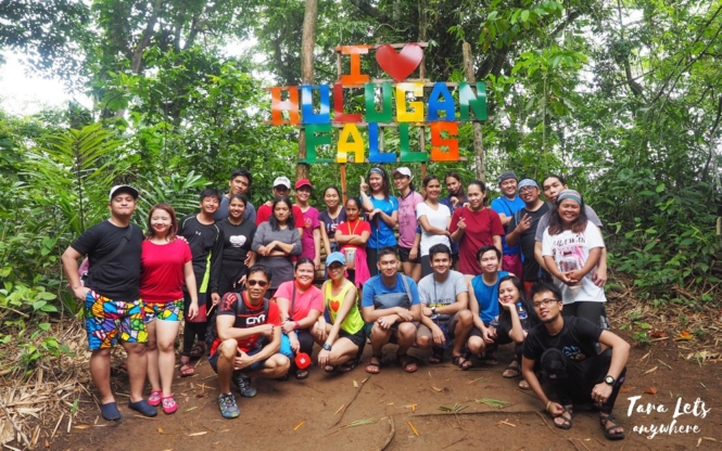 Group shot waterfalls day tour in Laguna