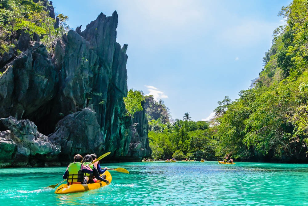 Kayaking in Big Lagoon, El Nido