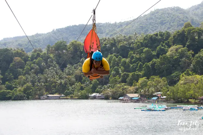 Zipline in Taguines Lagoon, Camiguin