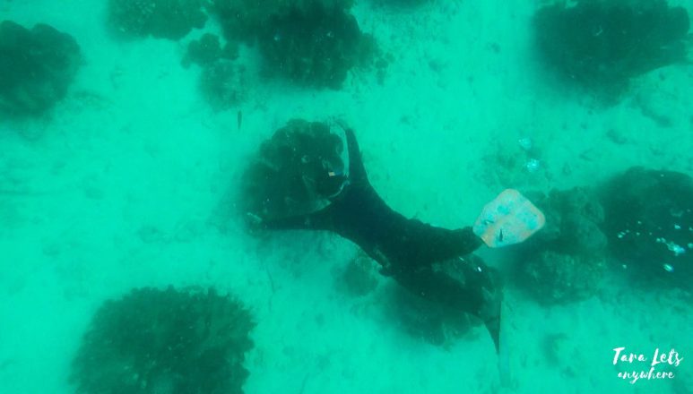 Kat and Joemar in the Giant Clam Sanctuary
