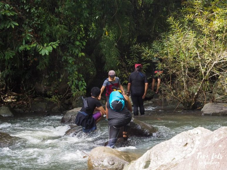 River crossing to Ganano Falls