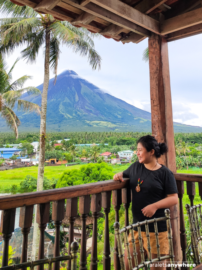 View of Mount Mayon in Socorro's restaurant
