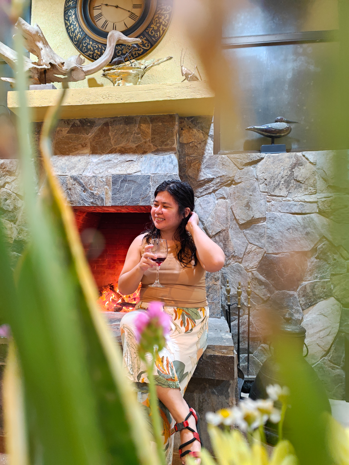 Caliraya Lake Front Resort fireplace