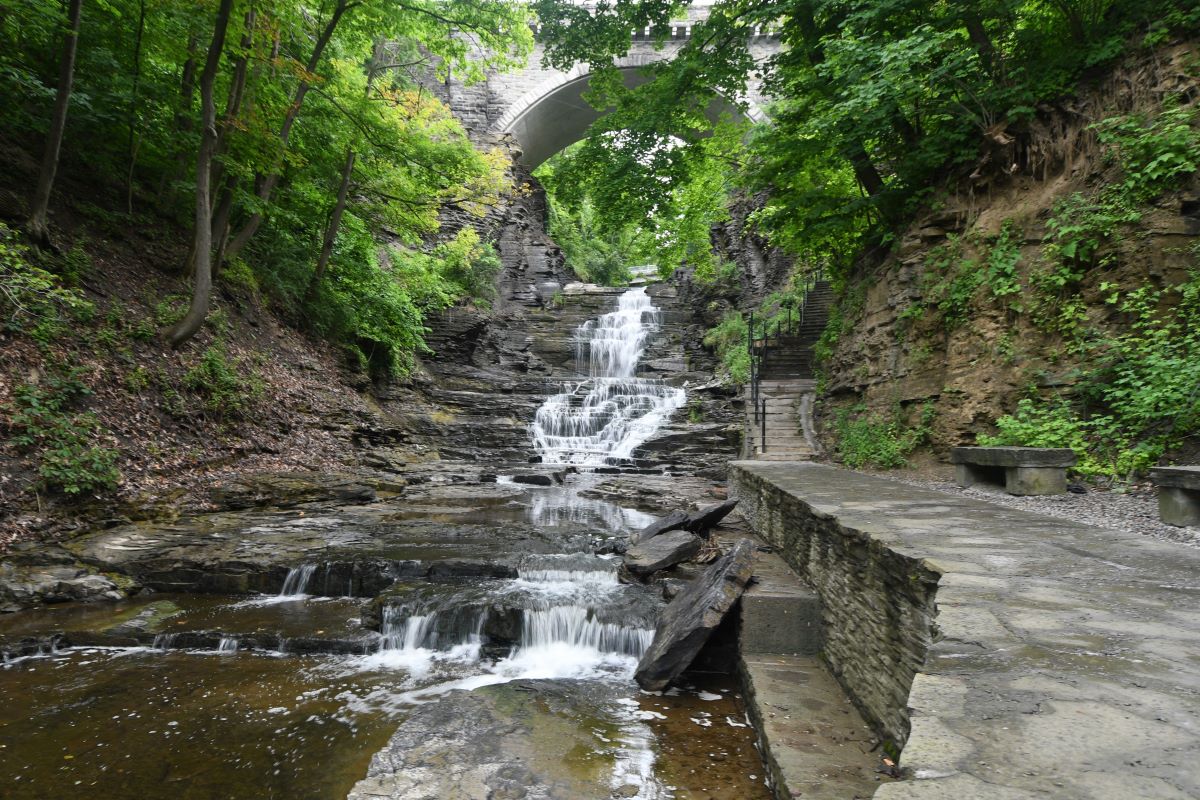 Cascadilla Gorge Trail waterfalls in New York