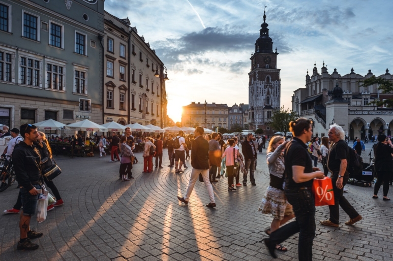 Main market square in Krakow - one of the best day trips from Warsaw