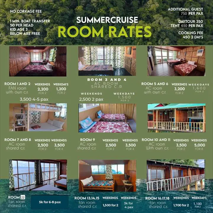 Summer Cruise Resort accommodation rates