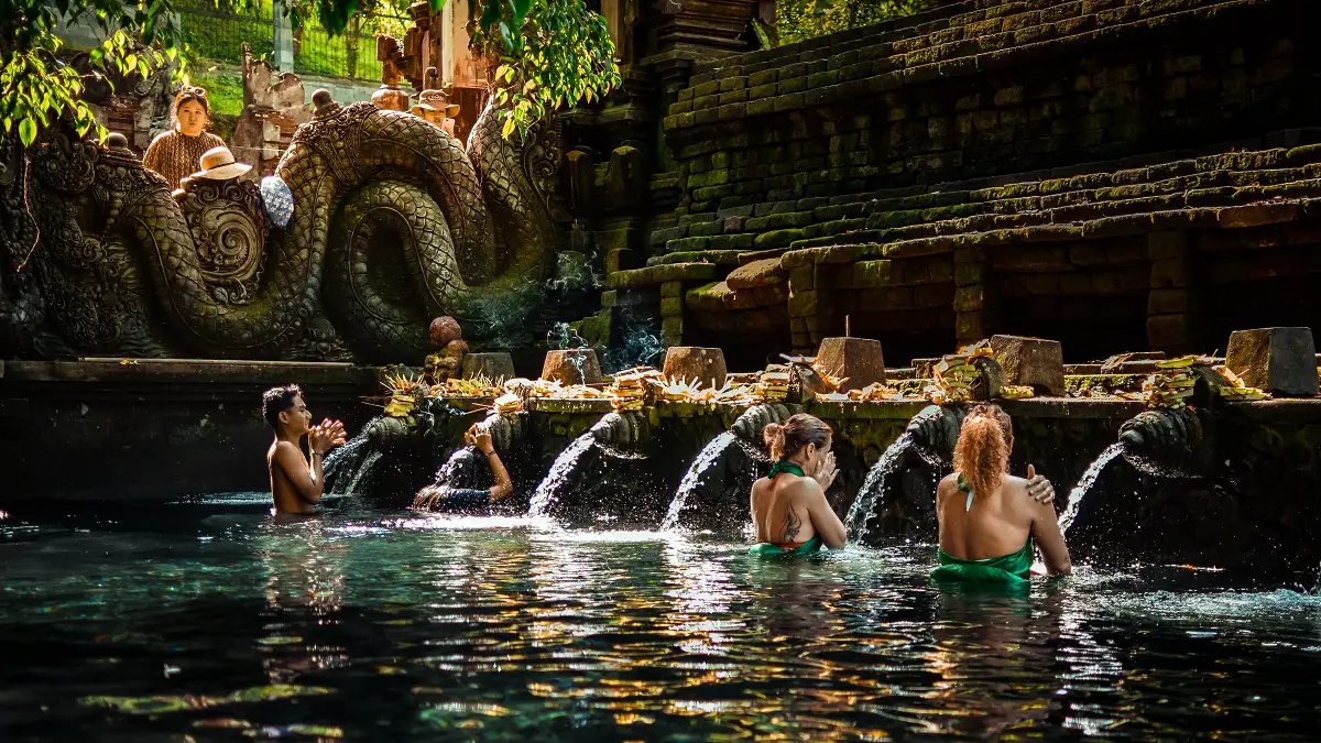 Bathing in Tirta Empul Temple - one of the spiritual things to do in Bali 