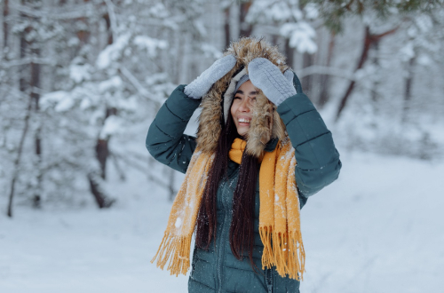 Woman in winter clothing
