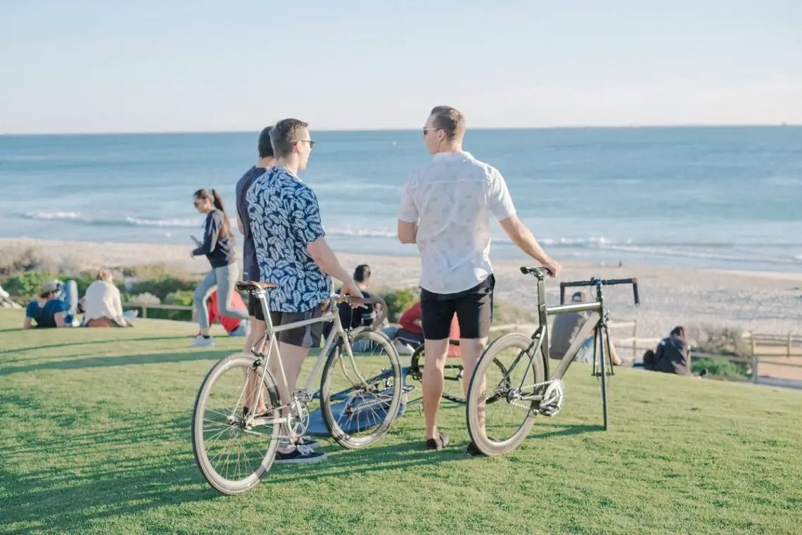 Biking at the beach in Australia