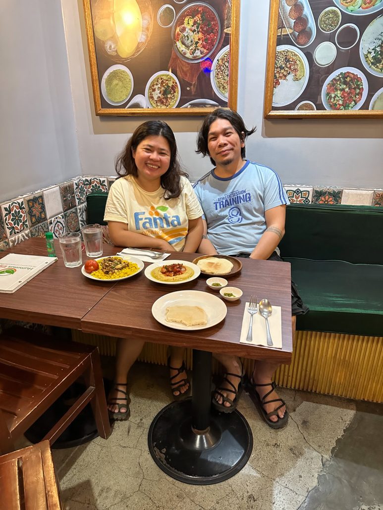 Couple shot at Hummus Elijah