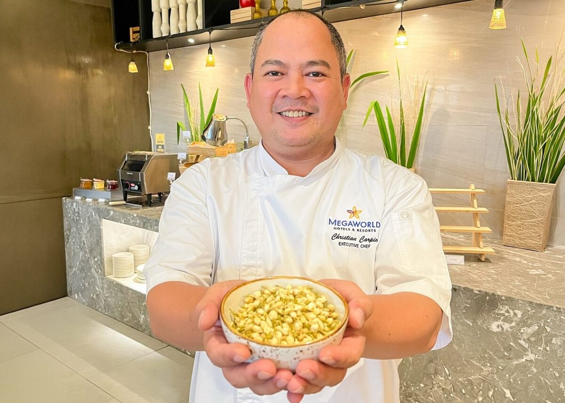 Savoy Hotel Manila - Chef Kit Carpio with sampaguita flowers