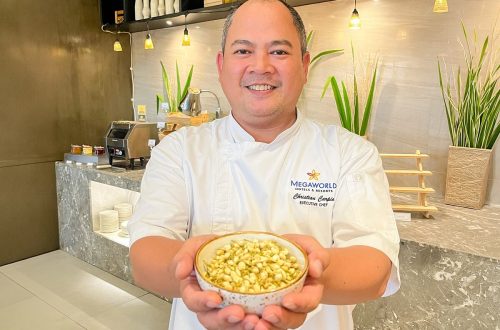 Savoy Hotel Manila - Chef Kit Carpio with sampaguita flowers